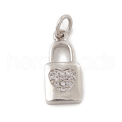 Brass Micro Pave Clear Cubic Zirconia Pendants ZIRC-F132-51P-1