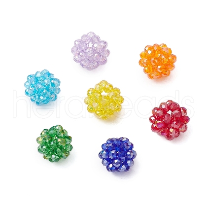 7Pcs 7 Colors Baking Painted Glass Pendants PALLOY-JF03690-1