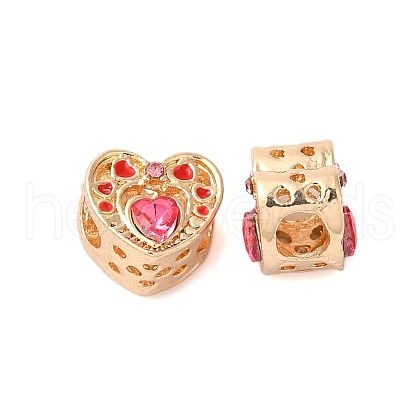 Rack Plating Alloy Rhinestone European Beads PALLOY-S189-47G-1