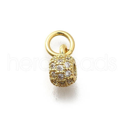 Brass Micro Pave Cubic Zirconia Charms KK-P295-40G-1