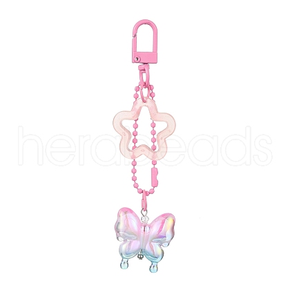 Butterfly & Star Acrylic Pendant Decorations HJEW-JM01738-01-1