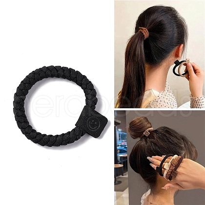 Solid Cloth Elastic Braided Hair Ties PHAR-F015-04C-1