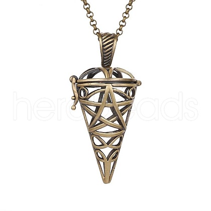 Alloy Cage Pendant Necklaces MF5762-6-1