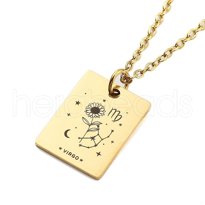 Birthday Flower 304 Stainless Steel Pendant Nacklaces For Women STAS-S124-03G-06-1