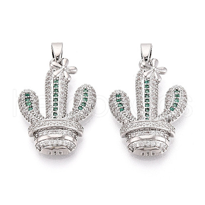 Brass Micro Pave Cubic Zirconia Pendants KK-N257-72P-1