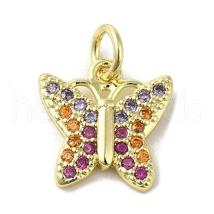 Real 18K Gold Plated Brass Pave Cubic Zirconia Pendants KK-M283-11C-02-1