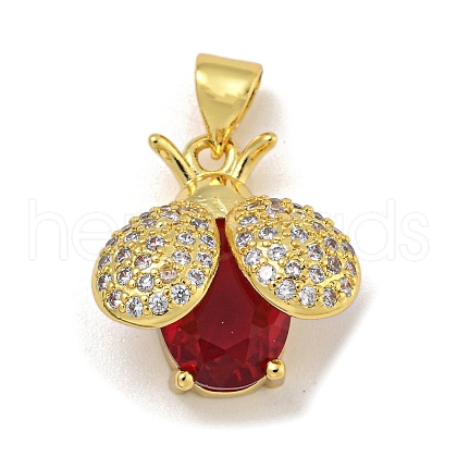 Rack Plating Brass Micro Pave Cubic Zirconia Pendants KK-I718-11G-03-1