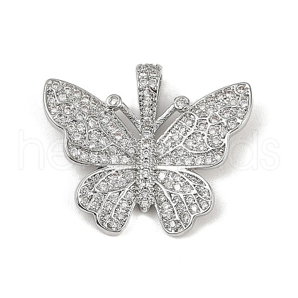 Brass Micro Pave Cubic Zirconia Pendants KK-R230-09P-1