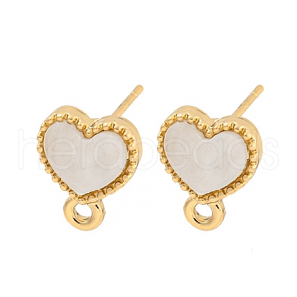 Flat Round/Heart Alloy Stud Earrings Finding FIND-C051-01B-KCG-1