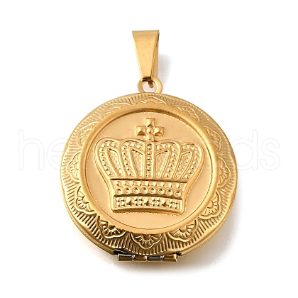 316 Stainless Steel Locket Pendants STAS-C123-04B-G-1