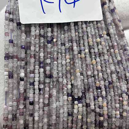 Natural Lepidolite Stone Beads Strands G-RM241221-K14-1