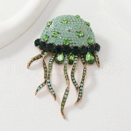 Jellyfish Alloy Rhinestones Tassel Brooches JEWB-S022-11B-1