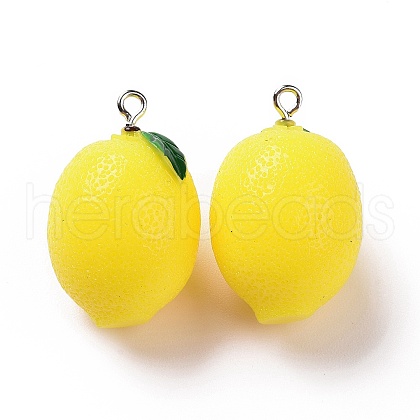 Opaque Resin Fruit Pendants RESI-H144-04-1