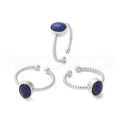 Natural Lapis Lazuli Open Cuff Ring RJEW-M166-04P-H-1