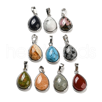 Natural & Synthetic Mixed Gemstone Pendants G-I358-B-1