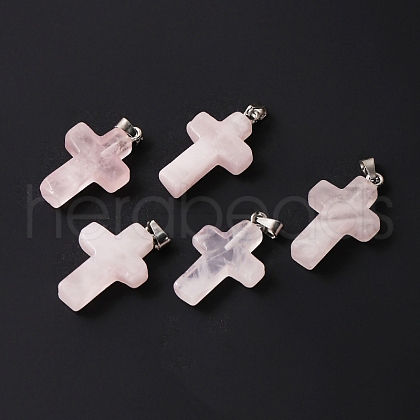 Natural Rose Quartz Pendants PW-WG70752-03-1