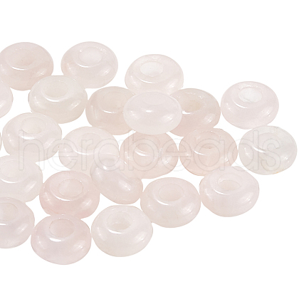 SOFPLATE 30Pcs Natural Rose Quartz European Beads G-SP0001-01A-04-1