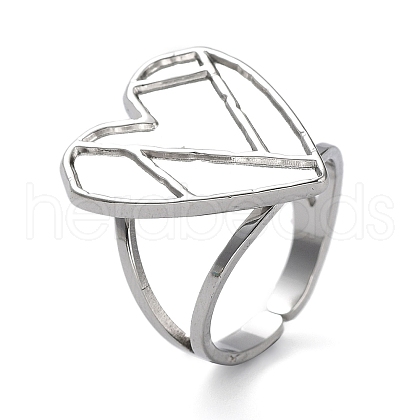 Non-Tarnish 304 Stainless Steel Open Cuff Ring Components STAS-M323-59P-1