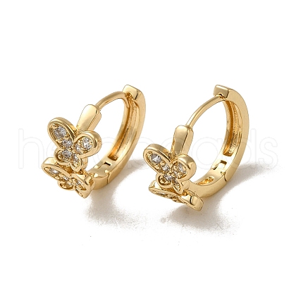 KC Gold Plated Brass Micro Pave Cubic Zirconia Hoop Earring EJEW-L271-01KCG-09-1