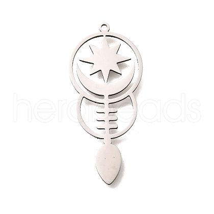 304 Stainless Steel Pendants STAS-B083-07P-1