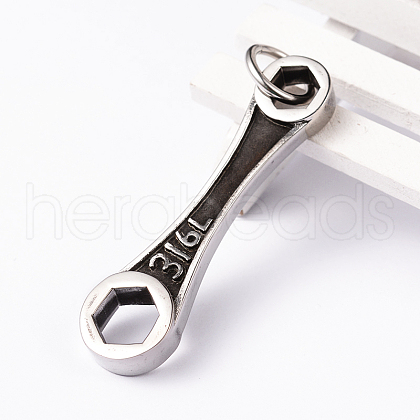 304 Stainless Steel Big Pendants STAS-K023-AS-1