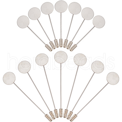 SUNNYCLUE 60 Sets 2 Size Round Tray Brass Stick Lapel Pins KK-SC0005-01-1