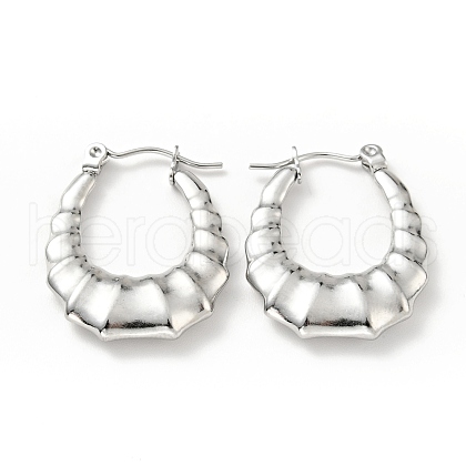 304 Stainless Steel Teardrop Hoop Earrings for Women EJEW-G293-12P-1