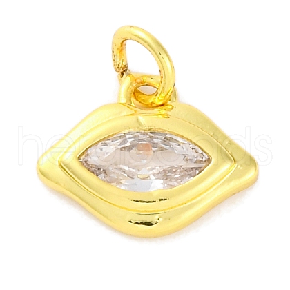 Rack Plating Brass Micro Pave Cubic Zirconia Charms KK-F881-04G-04-1