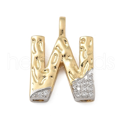 Brass Micro Pave Cubic Zirconia Pendants KK-B126-02G-W-1