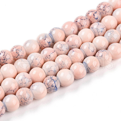 Baking Painted Glass Beads Strands DGLA-N003-6mm-C02-1