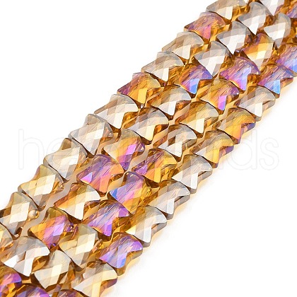 AB Color Plated Transparent Glass Beads Strands EGLA-P051-06A-A13-1