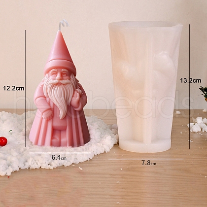 3D Christmas Santa Claus DIY Silicone Statue Candle Molds PW-WG72797-06-1