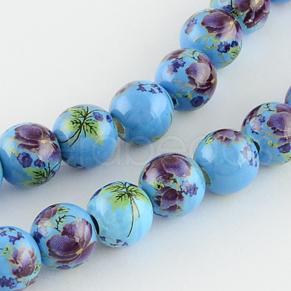 Printed Handmade Porcelain Beads PORC-R134-01-1