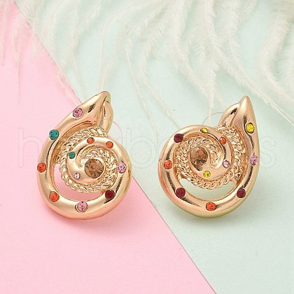 Alloy Cubic Zirconia Stud Earrings EJEW-M092-03G-1