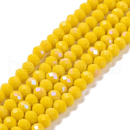 Electroplate Opaque Solid Color Glass Beads Strands EGLA-A034-P3mm-L02-1