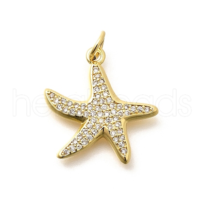 Brass Micro Pave Clear Cubic Zirconia Pendants KK-Q040-01A-G-1