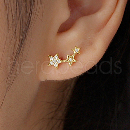 S925 Sterling Silver Star Stud Earrings LM4337-1-1