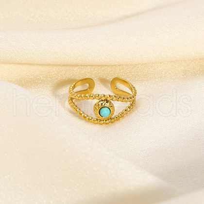 Vintage Synthetic Turquoise Eye Ring ED3858-3-1