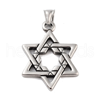Retro 304 Stainless Steel Pendants STAS-I205-37AS-B-1