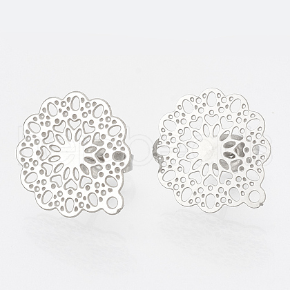 Non-Tarnish 304 Stainless Steel Stud Earring Findings STAS-S079-34B-1