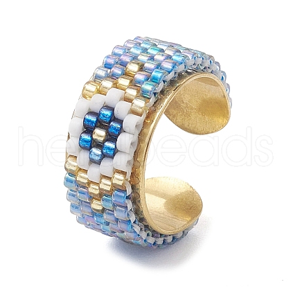 Glass Seed Beads Cuff Rings RJEW-MZ00016-03-1
