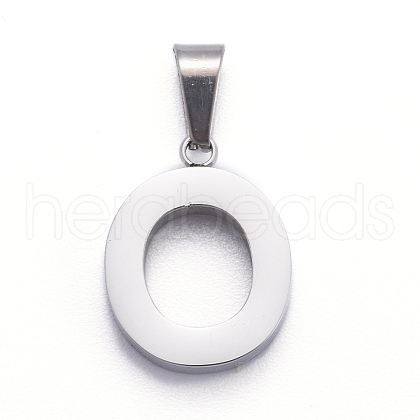 Non-Tarnish 304 Stainless Steel Letter Pendants STAS-H127-O-P-1