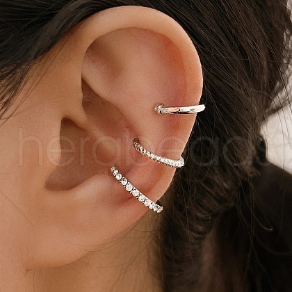 3Pcs Alloy Crystal Rhinestone Cuff Earring Sets for Women WG4401A-03-1
