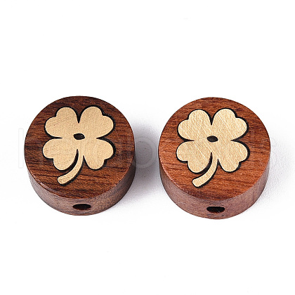 Natural Sandalwood Mala and Brass Finding Beads WOOD-T032-33D-1