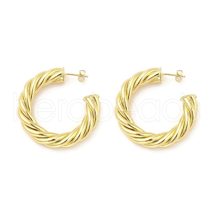 Brass Hoop Earrings EJEW-M260-06G-A-1
