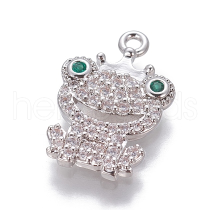 Brass Cubic Zirconia Pendants ZIRC-O029-13P-1