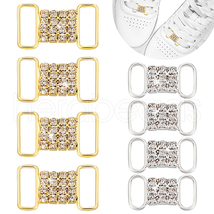 WADORN 16Pcs 2 Colors Alloy Crystal Rhinestone Connector Charms KK-WR0001-07-1