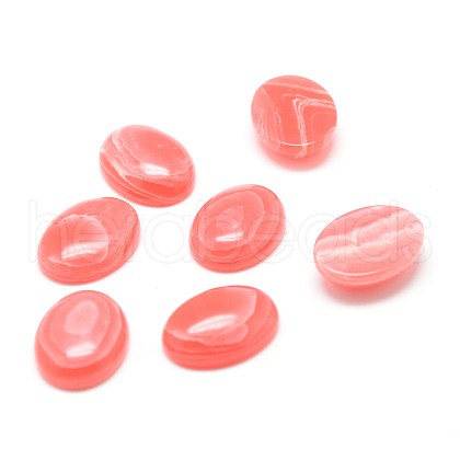 Dyed Synthetic Rhodochrosite Cabochons G-T020-10x14mm-05-1