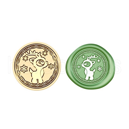 Christmas Series Wax Seal Brass Stamp Head AJEW-Z031-04G-26-1