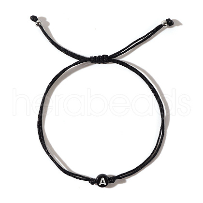 Stylish Minimalist Steel Bead Round Alphabet Double Rope Men's Bracelet GX4208-1-1